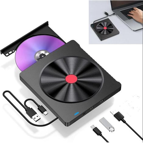 Un'unità CD/DVD esterna, PC, Mac, MacBook, sistemi Windows e Linux, per laptop (1/5)