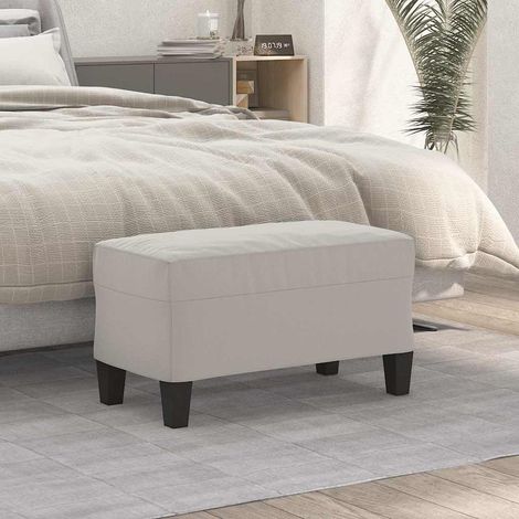 vidaXL Banc Gris clair 70x35x41 cm Tissu microfibre (1/5)