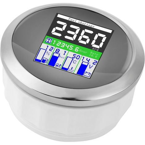 85-mm-Multifunktionsanzeige für Drehzahl, Temperatur, Druck, Ölstand und Kraftstoffstand für Auto, Motorrad und Außenbordmotor, weißes Zifferblatt (1/5)