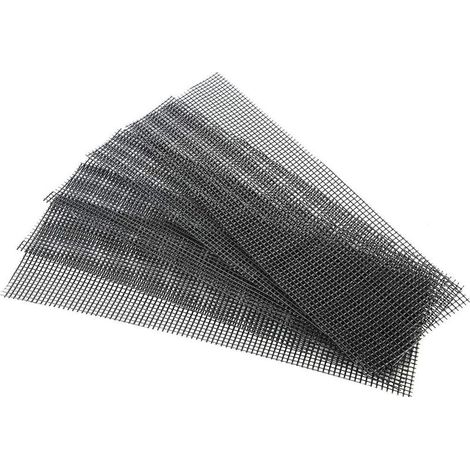 Tampon Paille de Trou de Pot Fleur, 5 Pièces Tapis Grille de Fond de Bonsaï en PE Écrans Trou de Drainage Carrés Empêchent la Perte de Sol (30x10cm) (1/5)