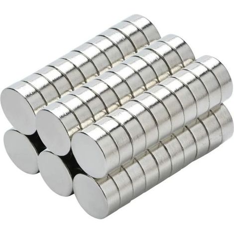 Aimant Néodyme - Disque 8 X 3 Mm - Grade N35 - Charge Maximale 1 Kg - Pour Réfrigérateur Tableau Magnétique Atelier - Lot De 50 Pièces (1/4)