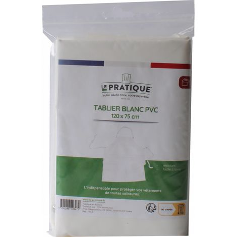 Tablier De Boucher Pvc Blanc 120 X 75 Cm - Le Pratique