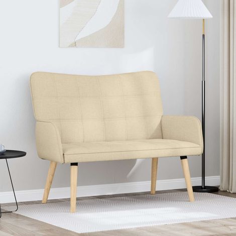 Sofá de Dos Plazas Crema 115 x 61 x 87 cm tela