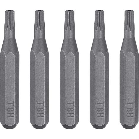 5pcs T8H Embout de Tournevis Torx 5/32" Tige Hexagonale 28mm Longueur Acier S2 Magnétique Tête Étoilée à 6 Pans pour Tournevis Manuels Électriques Réparation de Précision (1/5)