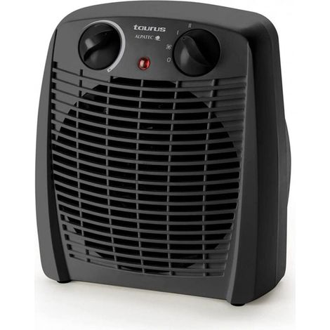 Chauffage Taurus - New Gobi  2000 W  2 niveaux de chauffage  Fonction ventilation  Thermostat réglable  Protection thermique  Voyant lumineux  Poignée de transport  Noir