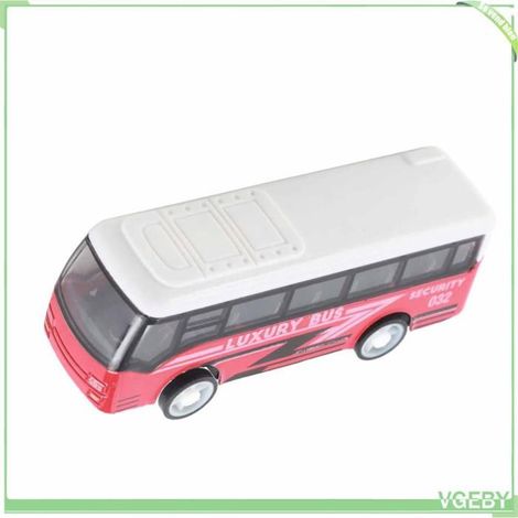 Fafeicy Modèle de bus Bus Model Alloy Bus Statue Parent Child Interaction Bus Sculpture Lifelike jouets table Rouge (1/5)