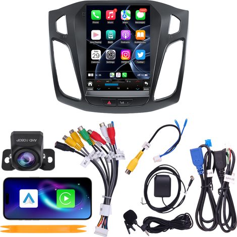 Autoradio 9,7" Ford Focus 2012-2018 2 boutons Quad-Core 4+64G CarPlay Android Auto WiFi 6 GPS Bluetooth Caméra AHD (1/5)