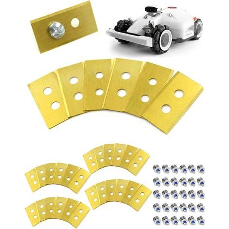 30 - Lama di ricambio - Rifinitore robotizzato - Acciaio inossidabile al titanio - Doppio foro - Compatibile con Mammotion Luba Yuka - Argento - 5x0,6 cm (1/5)
