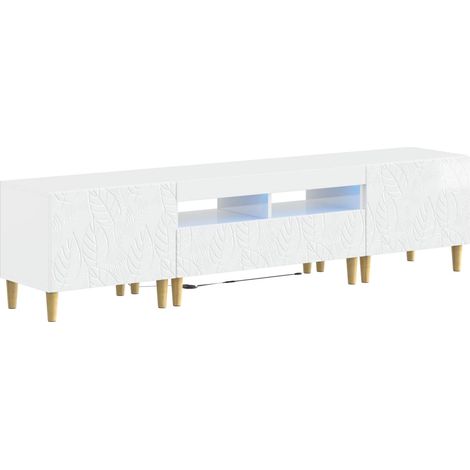 5 Piece LED TV Cabinet High Gloss White Engineered Wood vidaXL (1/5)