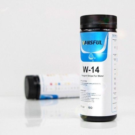 Bandelette de test d'eau potable 14 en 1 améliorée, test de qualité de l'eau du robinet et de l'eau (50 feuilles) (1/4)