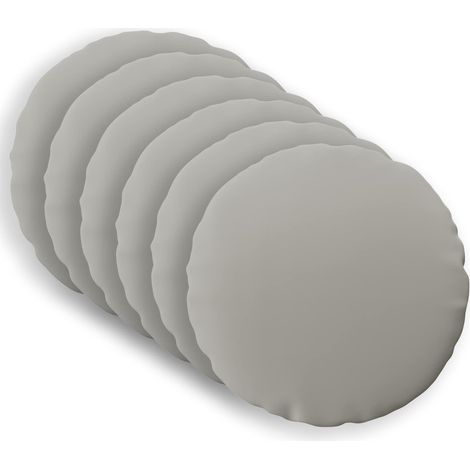 Cushion Cover 6 pcs HEERLEN Grey Ø 30 cm Polyester vidaXL