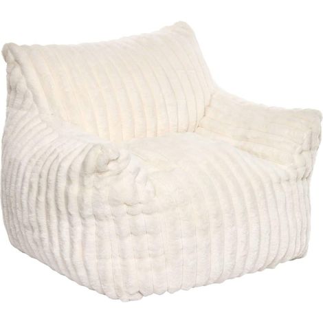 Fauteuil Enfant en Velours Côtelé "Muzi" 70cm Blanc (1/5)
