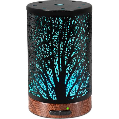 Diffuseur huiles essentielles ultrasonique 7 LED, humidificateur aromathérapie silencieux pour chambre salon bureau, décoration moderne (1/5)