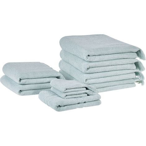 Set of 9 Towels ATIU Terry Cotton Mint Green (1/5)