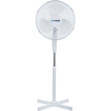 S Plus – Ventilateur sur pied oscillant 42 cm – 3 vitesses – Débit d’air 3500 m³/h – Silencieux 55 dB – Hauteur réglable 120 cm