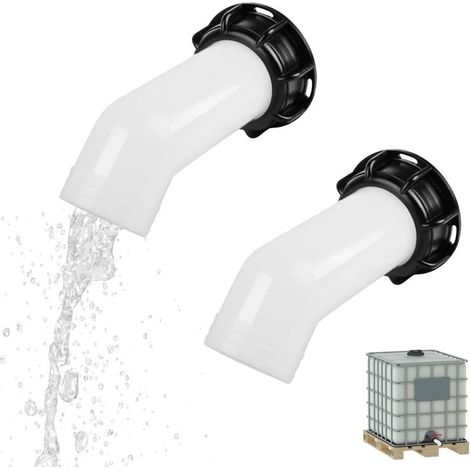 2 PCS Bec de Vidange avec Ecrou IBC, Buse de Vidange IBC, Vanne Cuve 1000L Robinet Cuve 1000L, S60x6 de RéServoir Buse Bouchon de Valve pour Réservoir d'eau de Jardin (1/5)