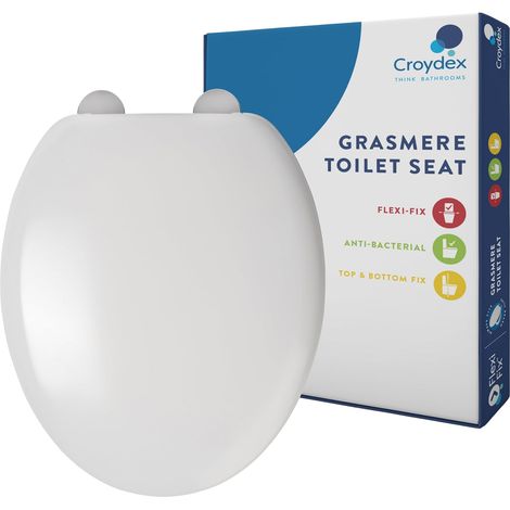 Flexi-Fix Grasmere adapté à ne jamais SE Glisse Abattant de WC, Blanc, 43.5 x 38 x 5 cm (1/5)