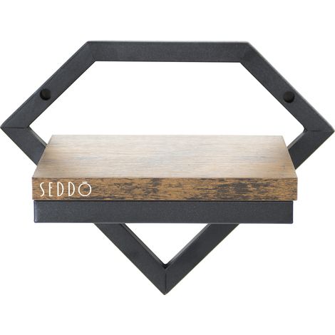 Soporte de pared para flores, estante colgante para flores, metal, estilo rústico loft (1/5)