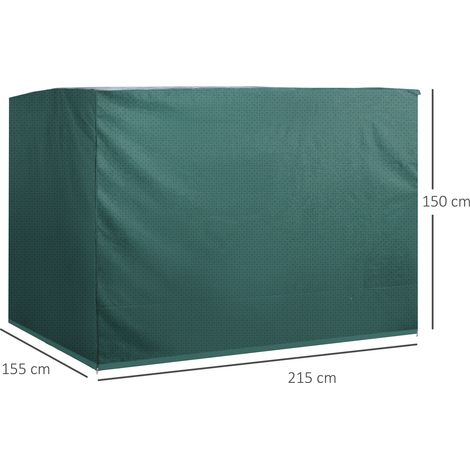 Housse de protection pour balancelle Hollywood 3 places, imperméable et résistante à l'hiver, coupe-vent et anti-UV, 215 x 155 x 150 cm, verte. (1/5)