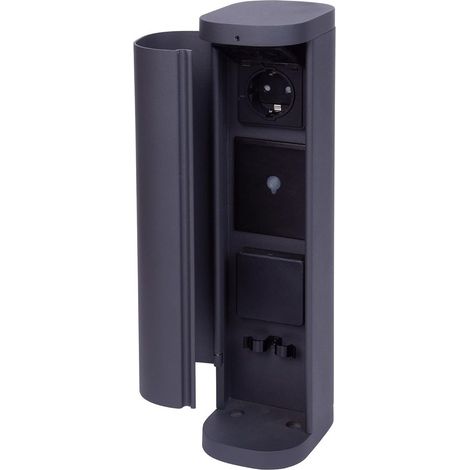 Prise de jardin WiFi 2 voies anthracite IP44