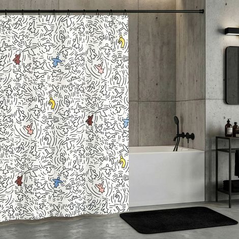 RIDEAU DE DOUCHE EN POLYESTER 180X200CM KARL (1/5)