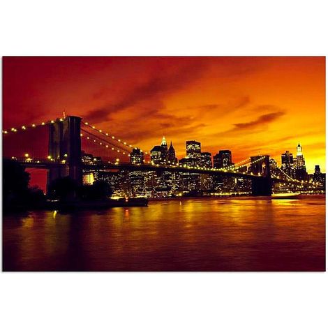 Tableau pont de brooklyn et manhattan au coucher du soleil - 70 x 50 cm (1/4)