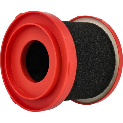 vhbw Nassfilter kompatibel mit Milwaukee 0880-20 - M18, 0960-20 - M12, 0960-21 - M12 Staubsauger - Schaumstoff / Kunststoff Rot Schwarz