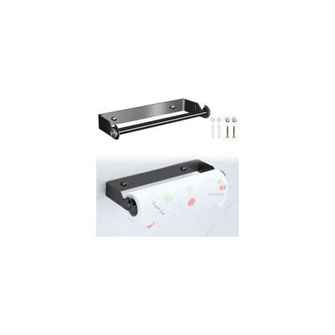 (28cm Noir).Derouleur Essuie Tout, Devidoir Porte Essuie Tout Mural, Porte Sopalin Mural Acier Inoxydable Porte Rouleau Papier Support Essuie Tout Supports pour Papier pour Cuisine Salle De Bai