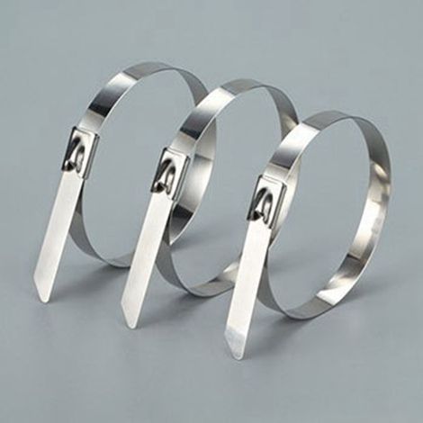 100 Kabelbinder aus Edelstahl, Metall, robust, selbstsichernd, Befestigungsmaterial (1/5)