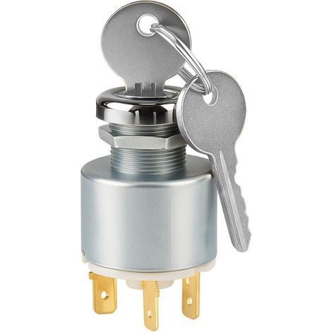 Ignition Switch, 12V Universal Tractor Switch, Key-Operated Engine Start Switch, with 2 Keys for Motorcycles, Tractors, Cars and Boats (1/5)
