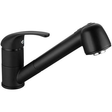 Mitigeur évier de cuisine - Noir mat - Bec orientable - Cartouche céramique Ø 40 mm -