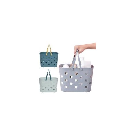 Cage de douche en plastique avec poignée, boîte de rangement portable, indispensable pour dortoir, vert, bleu et gris, 3 pièces