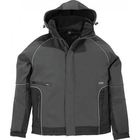 Chaqueta de trabajo Walter, Softshell, Talla M, antracita/negro (1/2)