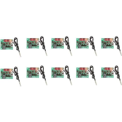 Lot de 10 thermostats W1209 DC 12V rouges pour chauffage et refroidissement, régulateurs de température (1/5)