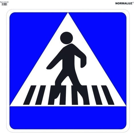 Señal vial 700x700mm bolsa textil paso de peatones v11126