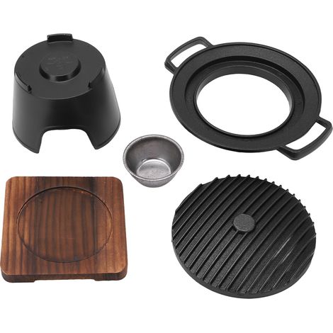 Mini barbecue de table avec revêtement antiadhésif de qualité alimentaire, idéal pour les voyages, les pique-niques, le camping et les activités de plein air (1 à 2 personnes). (1/5)