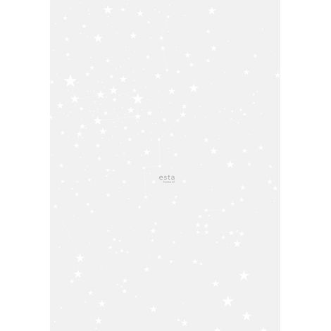papier peint panoramique ciel étoilé gris chaud clair et blanc mat - ESTAhome (1/5)
