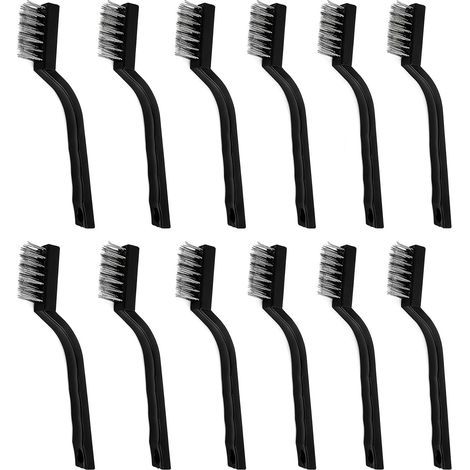 12 x Mini Metal Brushes, 17 cm Stainless Steel (1/5)