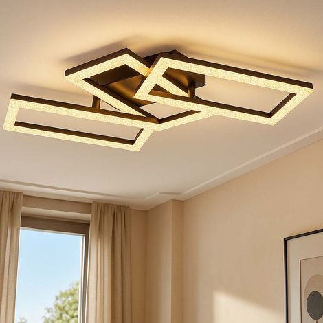 Plafonnier semi-encastré LED intégré 61x34cm noir mat 3x LED 3000K (1/5)