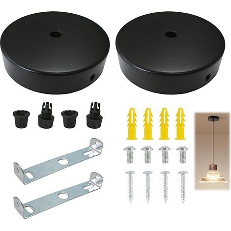 Canopy Cover for Hanging Light Fixtures Diameter 100 mm x 25 mm Matt Metal Includes Anti-Pull Fitting (1/5)