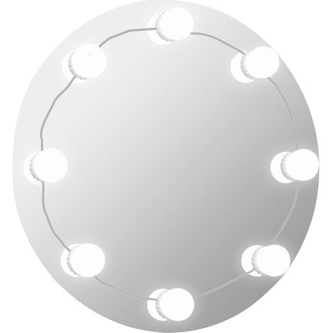 INLIFE Miroir mural avec lampes LED Rond Verre (1/5)