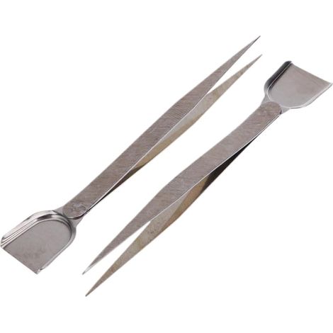 Pinzas de acero inoxidable con recogedor integrado, 2 unidades, para la fabricación de joyas, cuentas, diamantes, herramienta de precisión, artes y manualidades. (1/5)