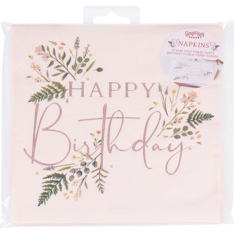Lot de 16 serviettes de table en feuille d'or rose (1/5)