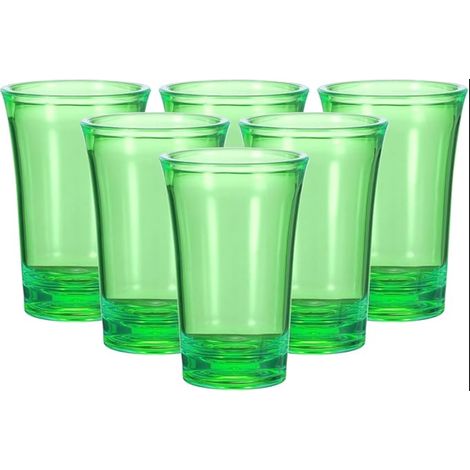Shot Glasses in Polystyrene Multi-coloured Gradient Shot Glasses for Cocktail Shot Glasses Round Spirits Liquors Green (1/5)