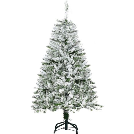 Sapin de Noël artificiel enneigé, 120 cm de haut, 200 branches, aiguilles, imitation sapin de Nordmann, très réaliste (1/5)