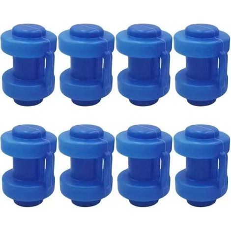 Lot de 8 couvercles de tube de trampoline 2,5 x 8 cm, bleu, pour poteau acier – DELKEVIC