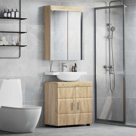 Set di mobili per il bagno TULUM 2 pz Rovere Sonoma vidaXL