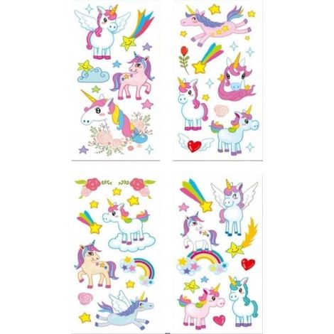 Adesivi unicorno glitterati MIX