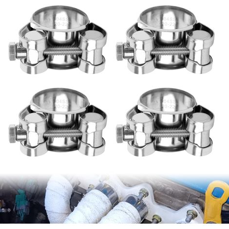Collier pour Echappement Moto de Serrage Pot Inox Tuyau 20-22mm (1/5)