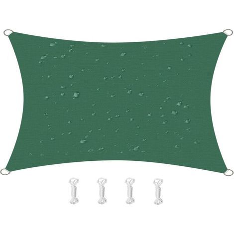 Tenda parasole con protezione UV del 95%, in tessuto Oxford, per terrazza, balcone, prato, feste e attività all'aperto (2 x 3 m, verde scuro) (1/4)
